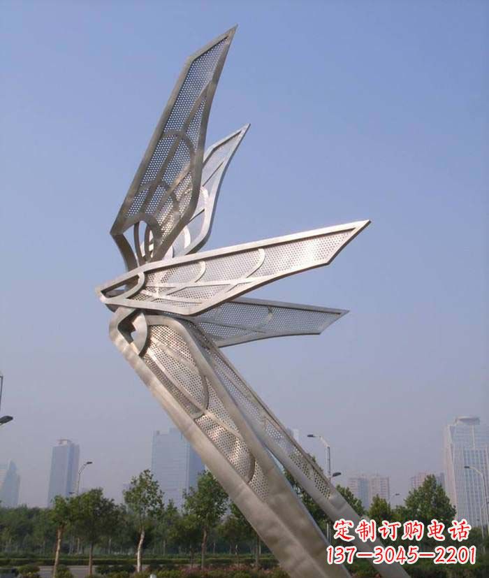 益阳大型不锈钢蝴蝶翅膀雕塑