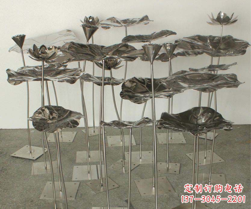 益阳精美装饰不锈钢莲叶雕塑
