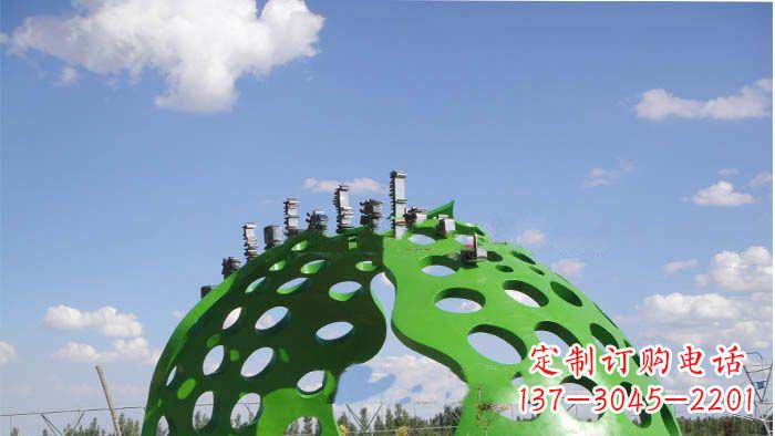 益阳约克公园不锈钢镂空半圆拱门雕塑