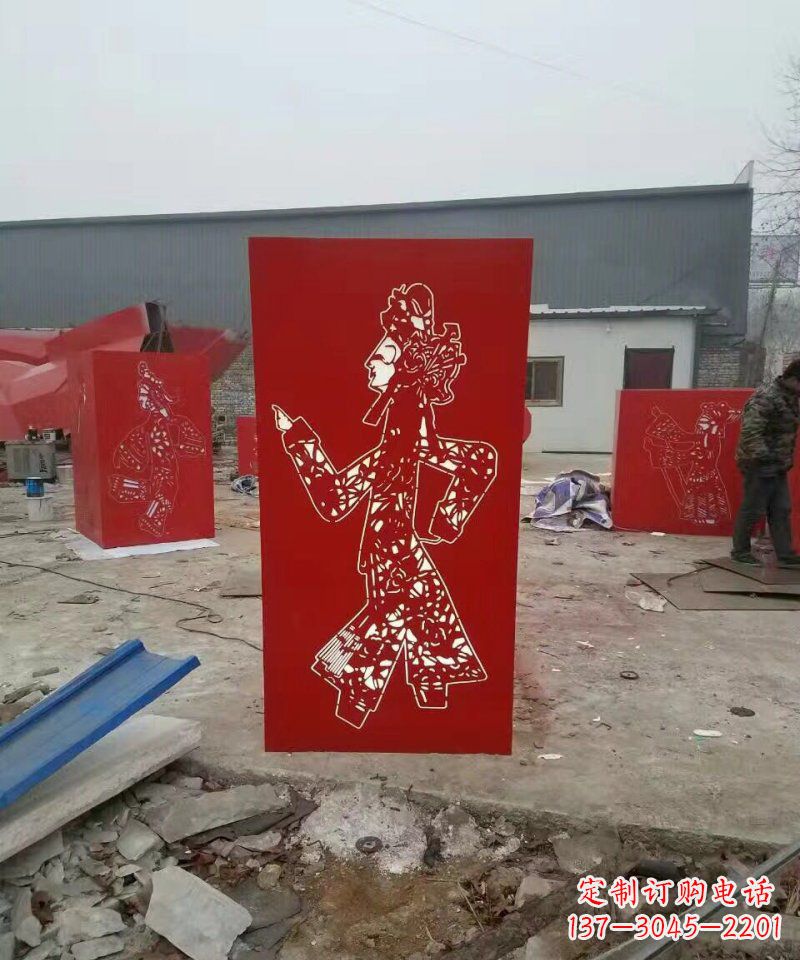 益阳不锈钢灯罩皮影戏人物雕塑