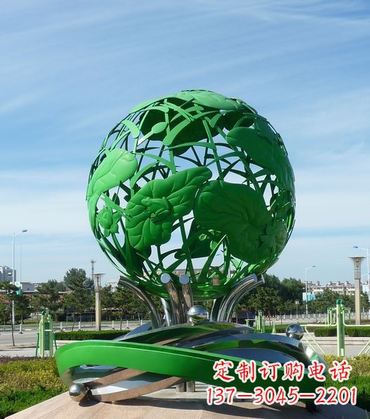 益阳不锈钢镂空荷叶青蛙雕塑