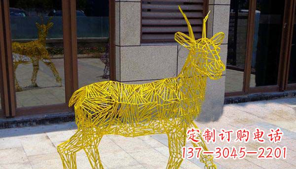 益阳梦幻般的不锈钢小鹿大理石塑像