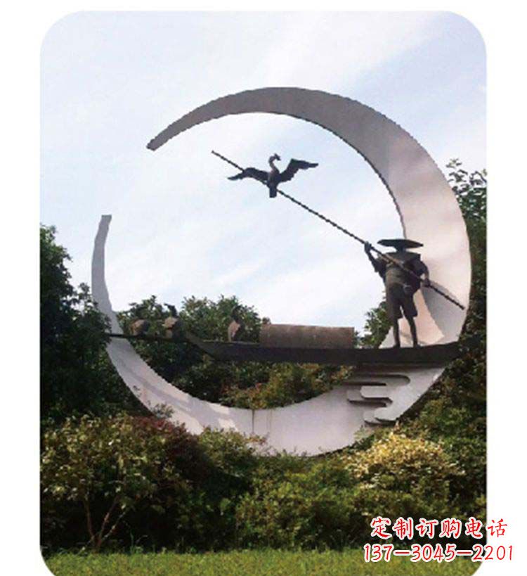 益阳精致美观的不锈钢鸬鹚雕塑