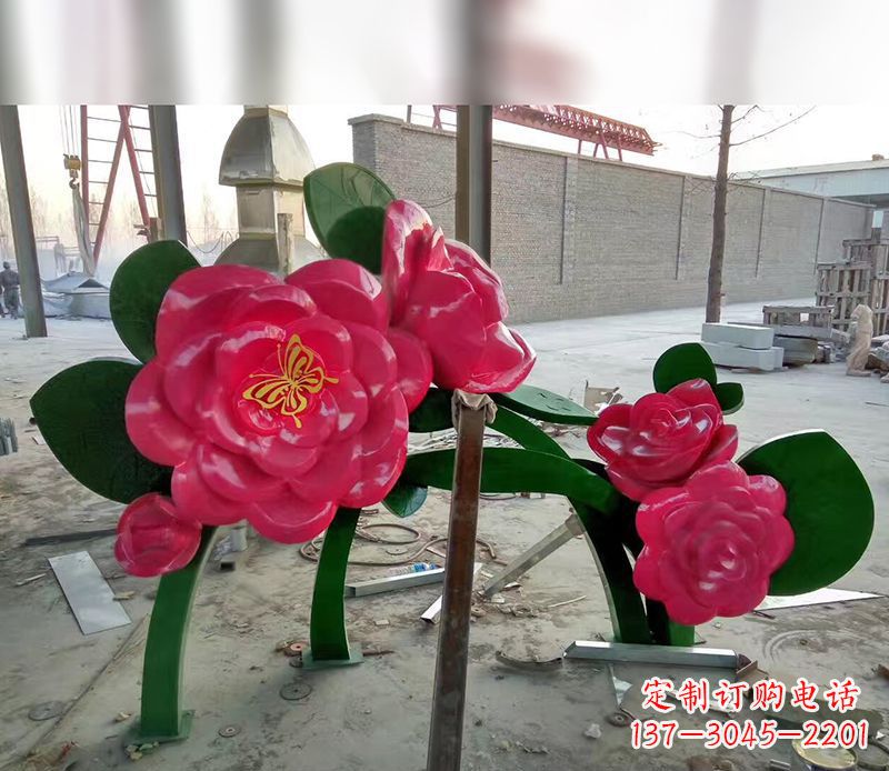 益阳中领雕塑花朵般精美的不锈钢牡丹雕塑