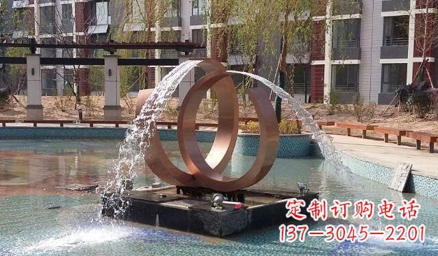益阳高贵典雅的不锈钢喷泉雕塑