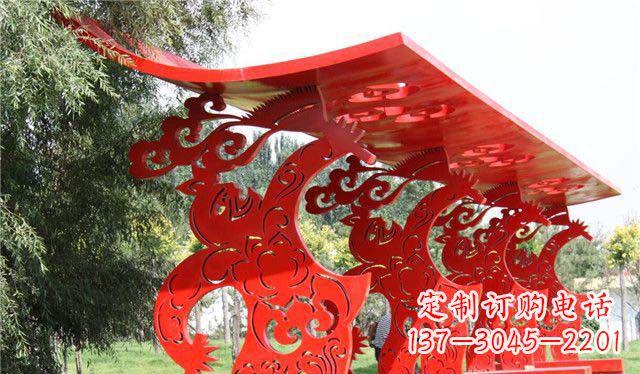 益阳新潮不锈钢公园凉亭雕塑