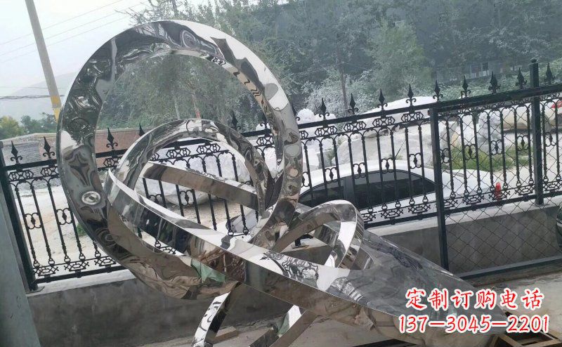 益阳公园拼接圆环景观不锈钢雕塑