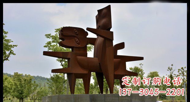 益阳不锈钢人骑老虎雕塑