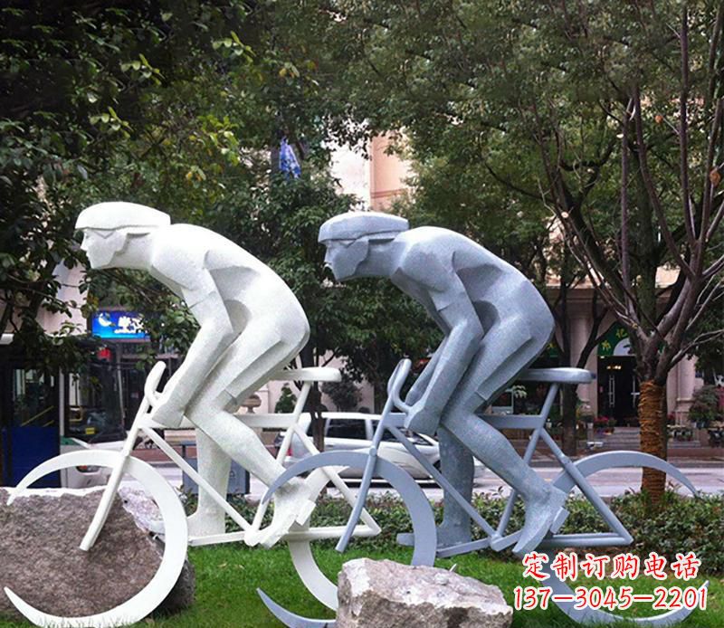 益阳装饰型不锈钢骑自行车雕塑