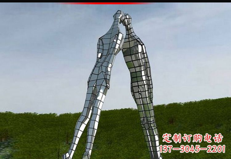 益阳爱的无限,不锈钢情侣人物雕塑