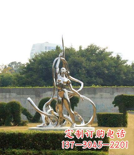 益阳跳丝带魅力少女铜雕