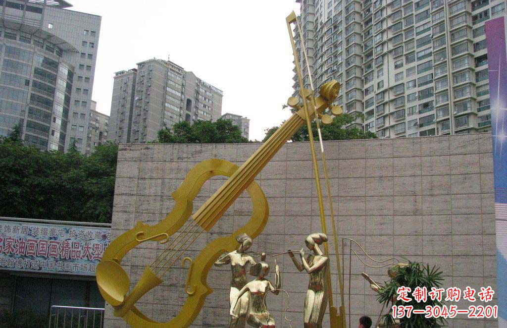 益阳不锈钢演奏大提琴雕塑