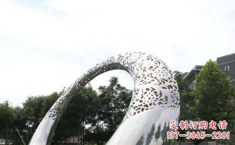 益阳优雅定制不锈钢圆形拱门雕塑