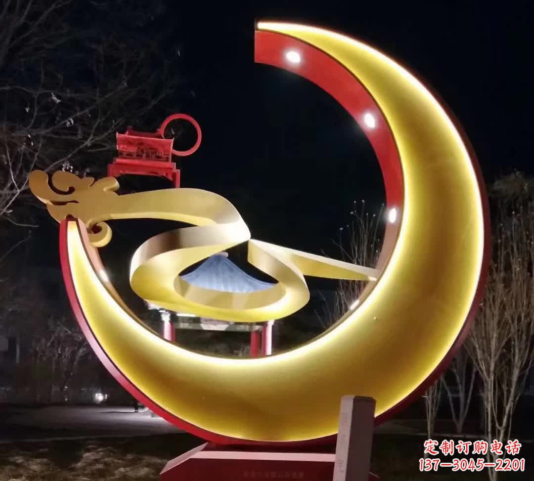 益阳精致不锈钢月亮雕塑