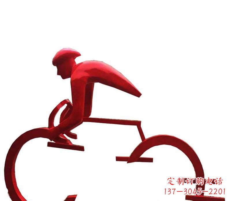 益阳公园主题不锈钢自行车雕塑