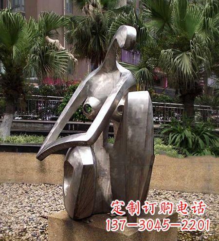 益阳现代艺术风格的不锈钢女人雕塑