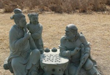 益阳八仙下棋铜雕塑