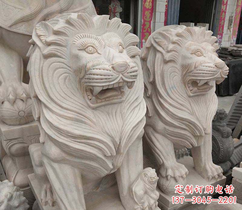 益阳西洋狮石雕动物雕塑
