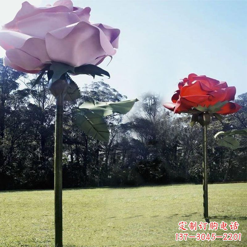 益阳精美不锈钢雕刻玫瑰花雕塑