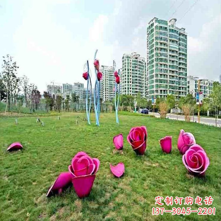 益阳中领雕塑不锈钢玫瑰雕塑