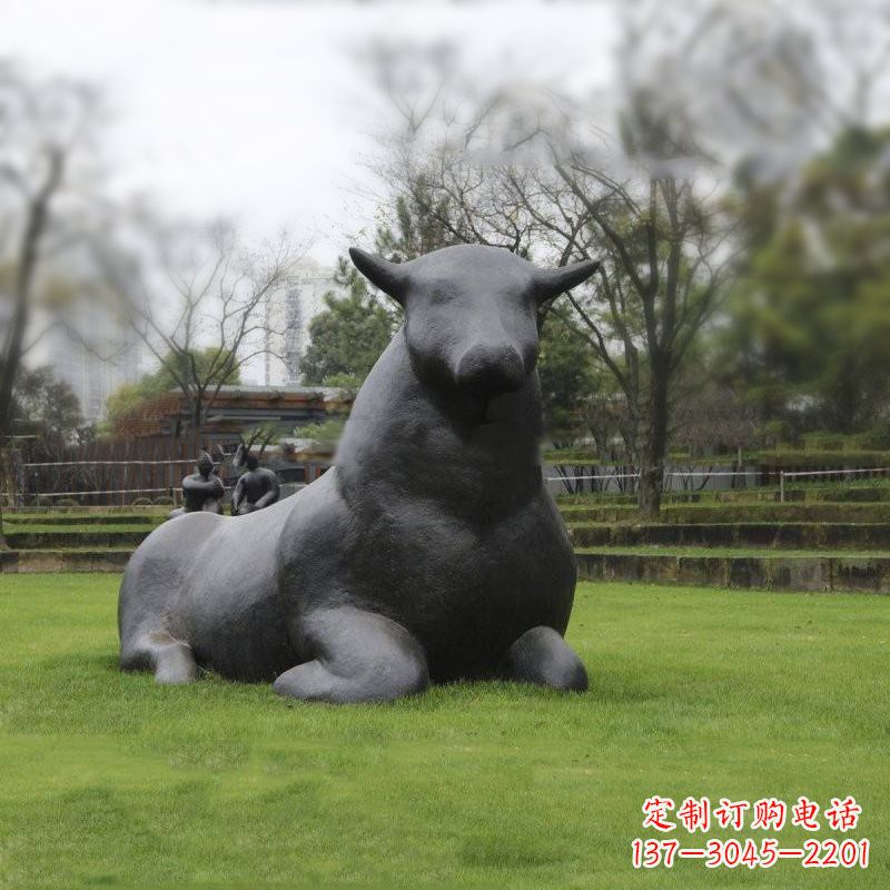 益阳纯手工铸造大型动物雕塑——卧牛
