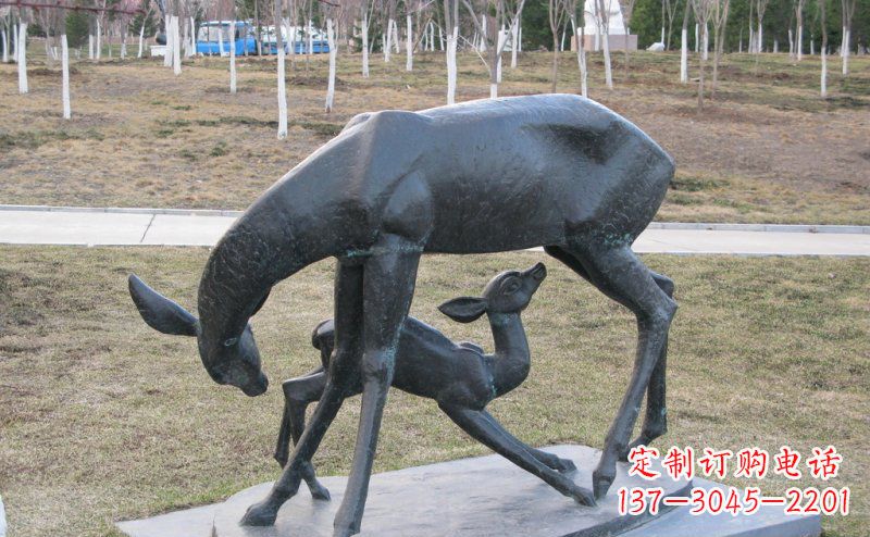 益阳母子鹿铜雕艺术塑像