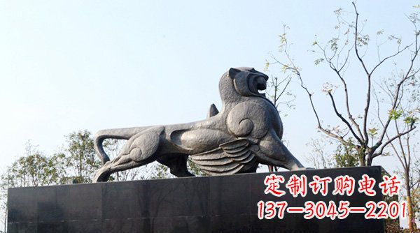 益阳公园抽象狮子动物铜雕