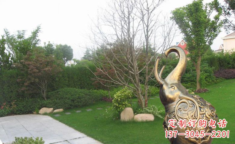 益阳公园抽象小象动物铜雕