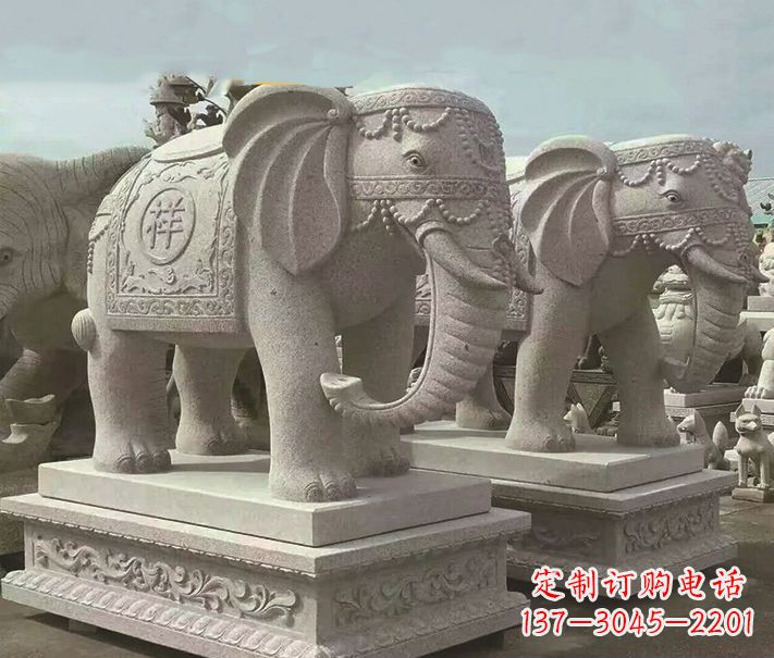 益阳精美大象大理石雕塑