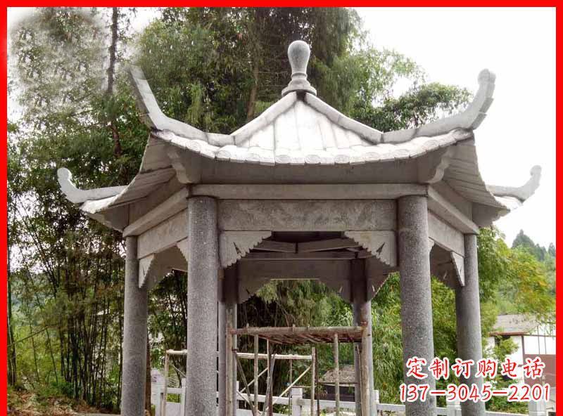 益阳复古公园石凉亭雕塑
