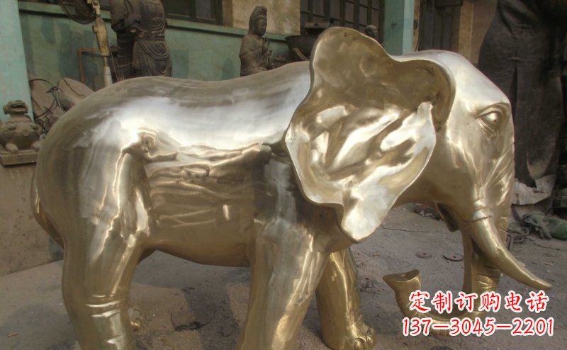益阳中领雕塑精美的大象铜雕