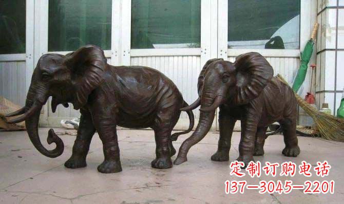 益阳传统文化雕塑雕刻大象招财神像