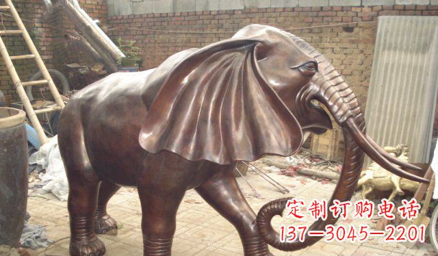 益阳精美细腻的铸铜大象雕塑