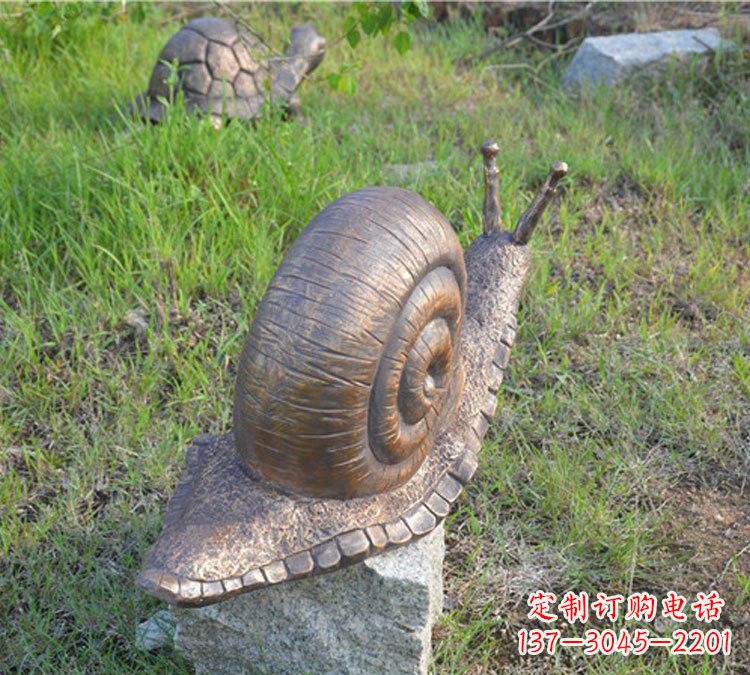 益阳全新玻璃钢材质仿真铜蜗牛雕塑