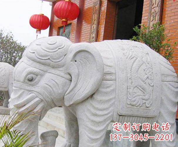 益阳公园动物大理石大象石雕