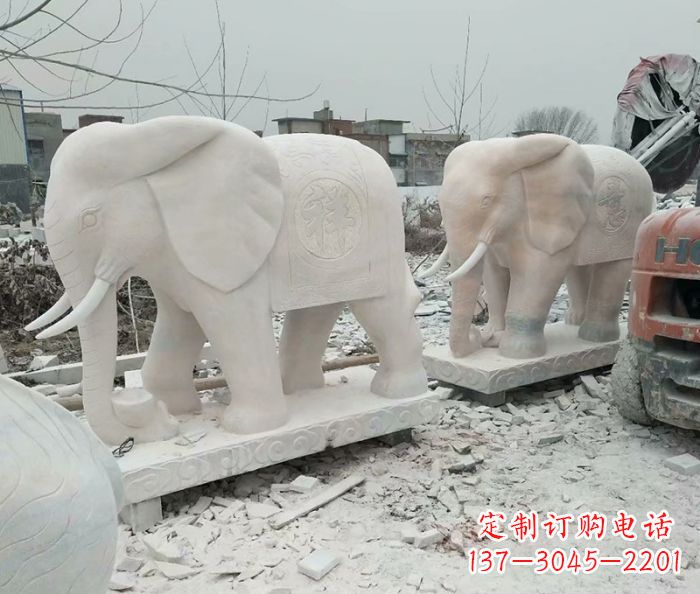 益阳公园动物大象石雕 (5)