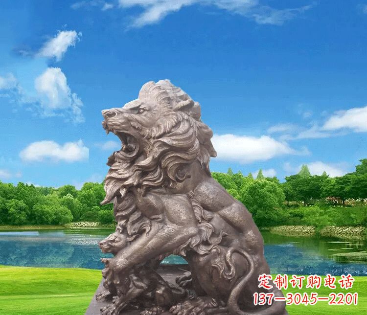 益阳高贵雄毅的狮子铜雕