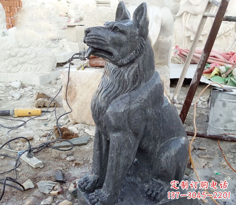 益阳公园动物石雕狗雕塑