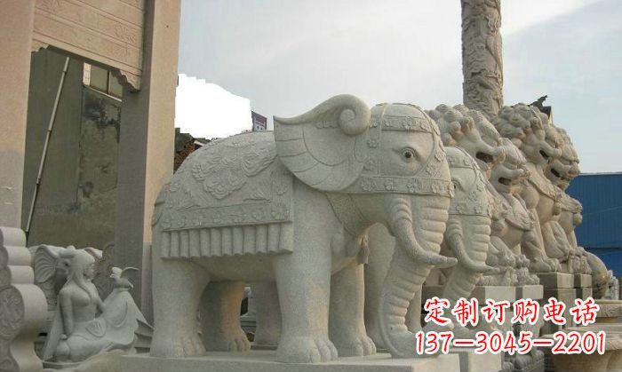 益阳产品名称优雅雕塑大象招财雕塑