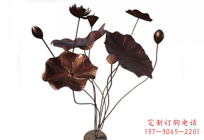 益阳传承经典,锻铜荷花雕塑