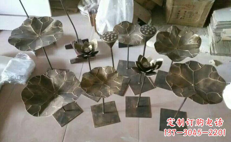 益阳精美荷叶锻铜雕塑