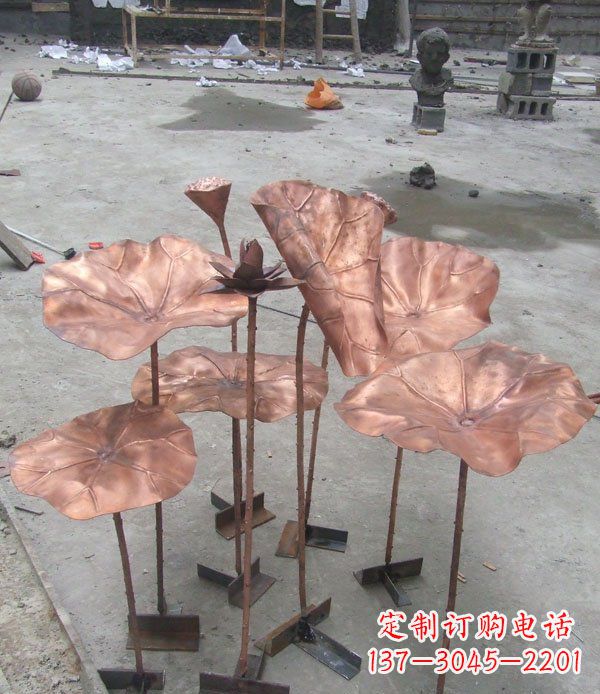 益阳中领雕塑荷花锻铜雕塑