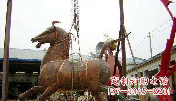 益阳公园仿古马动物铜雕