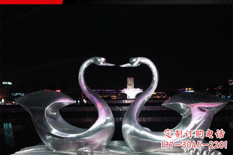益阳中领雕塑定制不锈钢仙鹤雕塑