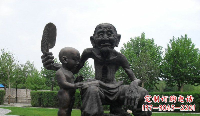 益阳温馨老人铜雕