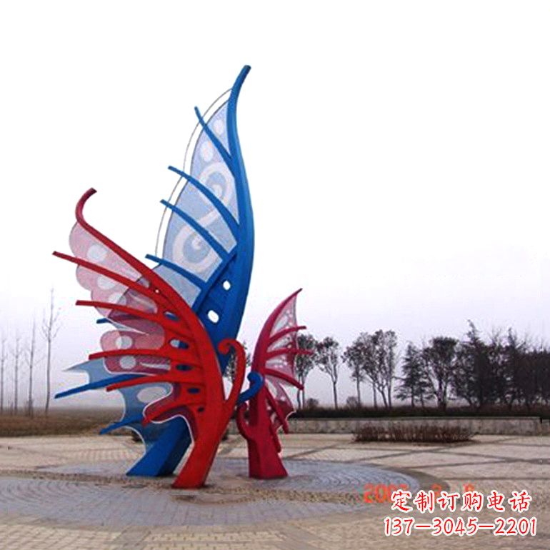 益阳精美蝴蝶不锈钢景观雕塑