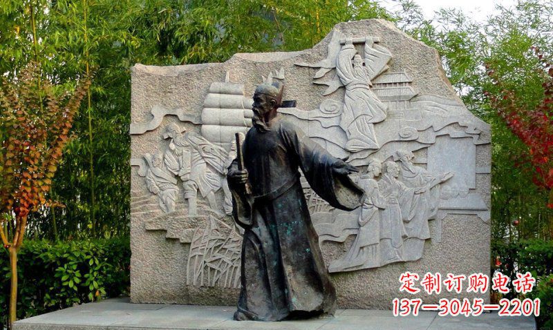 益阳公园海瑞古代名人人物铜雕
