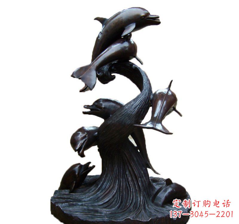 益阳产品名称海豚铜雕园林雕塑