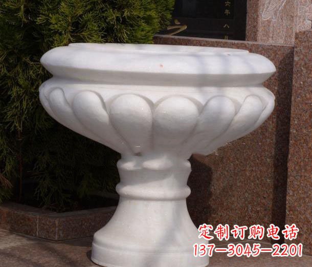 益阳中领雕塑——汉白玉花盆石雕