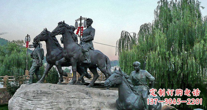 益阳公园红军骑马景观铜雕